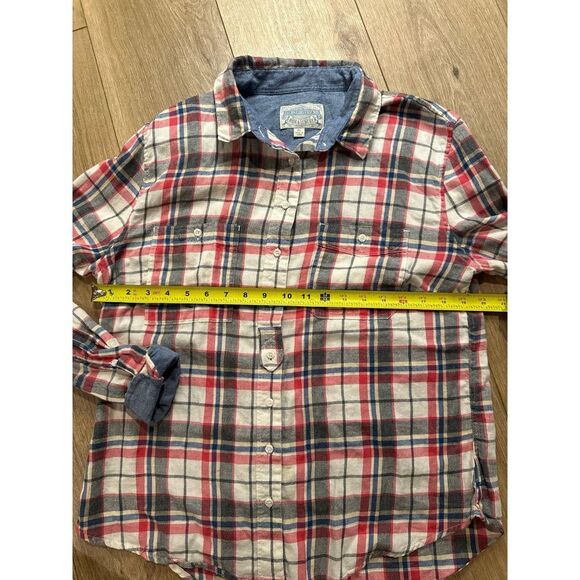Jachs Girlfriend Flannel Shirt Roll‎ Tab Sleeve Cotton Colorful Soft XL - Picture 5 of 9